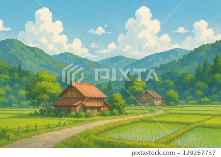 Rural landscape/AI illustration 129267737