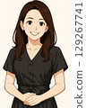 Smiling woman in her 50s / AI illustration 129267741