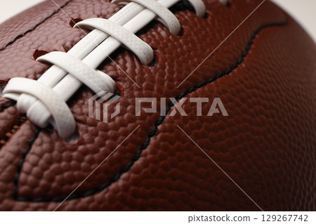 A close-up view of a football ready for play on Labor Day A close-up view of a football ready for play on Labor Day 129267742
