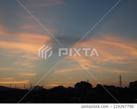 Sunset sky seen through the clouds Sunset sky seen through the clouds 129267786