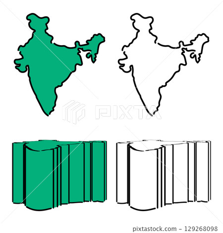 Handwritten India Vector Material Set 01 Handwritten India Vector Material Set 01 129268098