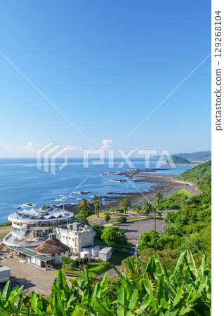 Miyazaki Prefecture Nichinan Coast: Oni no Sentakuita (Devil's Washboard) as seen from Phoenix Roadside Station Miyazaki Prefecture Nichinan Coast: Oni no Sentakuita (Devil's Washboard) as seen from Phoenix Roadside Station 129268104