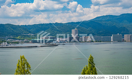 View from Lake Biwa Nagisa Park, Otsu City, Shiga Prefecture View from Lake Biwa Nagisa Park, Otsu City, Shiga Prefecture 129268215