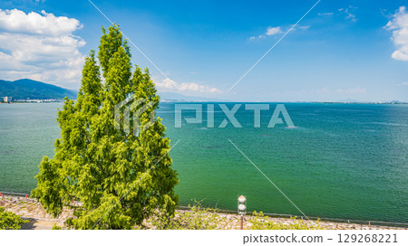 滋賀縣大津市琵琶湖渚公園的景色 129268221