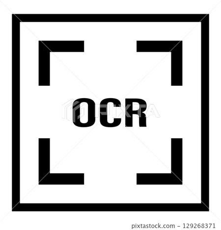 general OCR icon. optical character recognition sign. OCR logo. flat style. 129268371