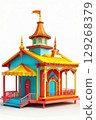 an AI Image Generator, Colored Cartoon Building With Whimsical Architecture and Creative Details 129268379