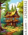 an AI Image Generator, Enchanting Treehouse Retreat With Wooden Details 129268382