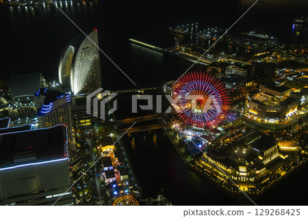 Yokohama Minato Mirai night view with my beloved Yokohama Minato Mirai night view with my beloved 129268425