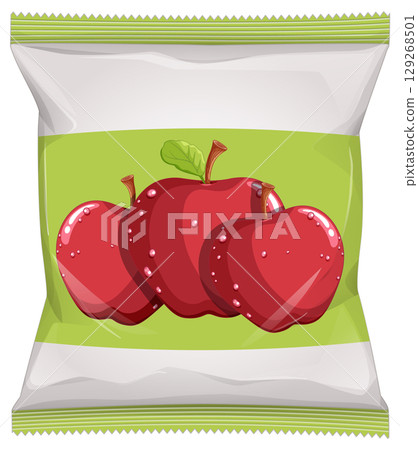 Vector Snack Package with Red Apples Illustration Vector Snack Package with Red Apples Illustration 129268501