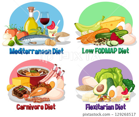 Illustrated Guide to Diverse Dietary Options 129268517