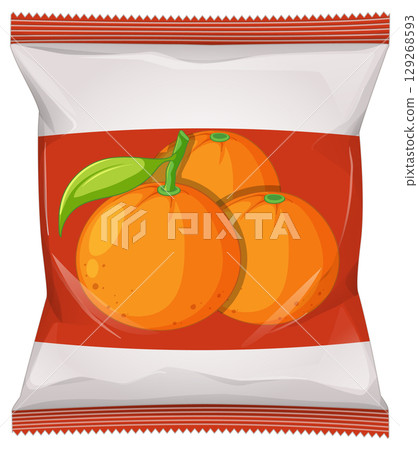 Orange Fruit Snack Packet Vector Illustration 129268593