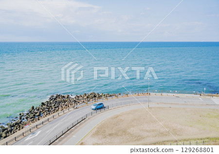 從新潟石分紀念公園眺望日本海 從新潟石分紀念公園眺望日本海 129268801