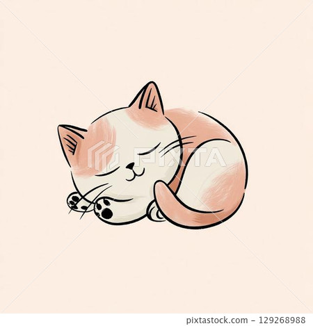 Cat with eyes closed Cat with eyes closed 129268988