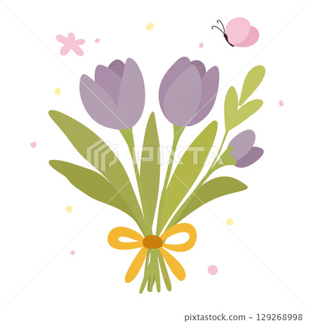 colorful vector illustration of flowers bouquet 129268998