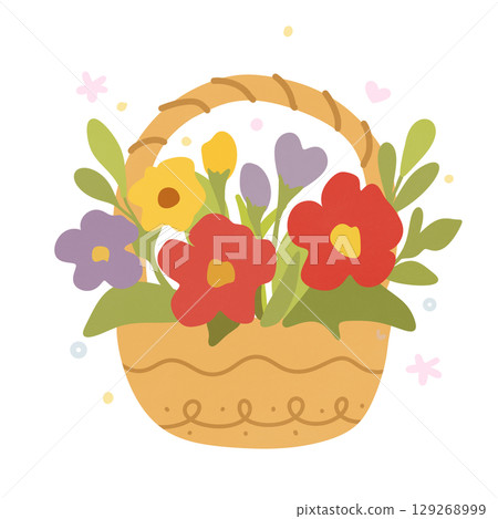 colorful vector illustration of flowers bouquet 129268999