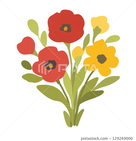 colorful vector illustration of flowers bouquet 129269000