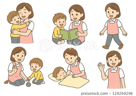 Illustration of a nursery teacher 129269296