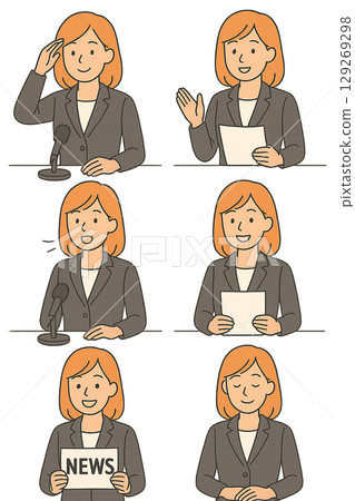 News anchor illustration 129269298