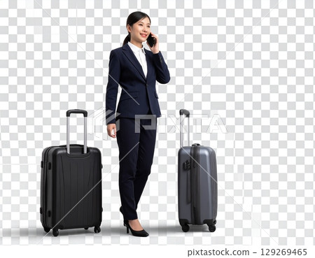 Transparent image of a woman talking on a smartphone Transparent image of a woman talking on a smartphone 129269465