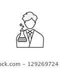 Illustration of a male scientist or researcher 129269724