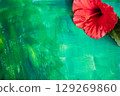 Color background and hibiscus 129269860