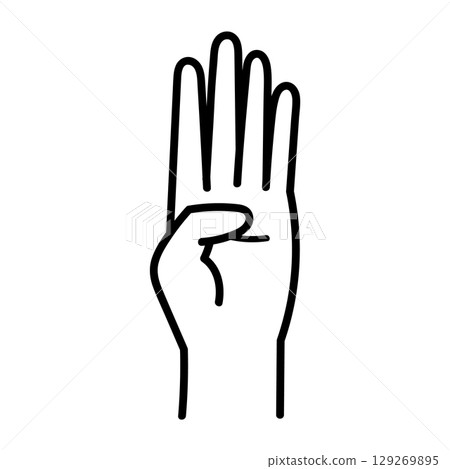 Handwritten finger numbers vector material 04 A Handwritten finger numbers vector material 04 A 129269895
