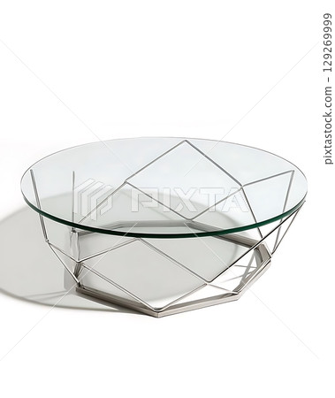 Glass table with a diamond patterned frame 129269999