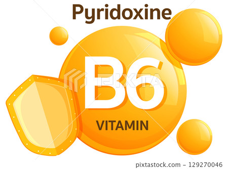 Vitamin B6 Pyridoxine Icon with Protective Shield 129270046