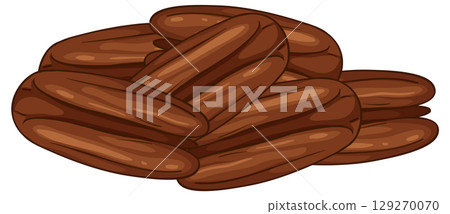 Pile of Whole Dates in Flat Vector Style Pile of Whole Dates in Flat Vector Style 129270070