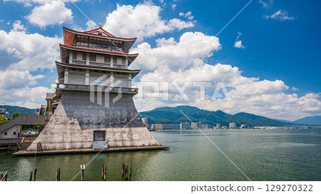 Shiga Prefectural Lake Biwa Cultural Center, located on the shores of Lake Biwa, Otsu City, Shiga Prefecture Shiga Prefectural Lake Biwa Cultural Center, located on the shores of Lake Biwa, Otsu City, Shiga Prefecture 129270322