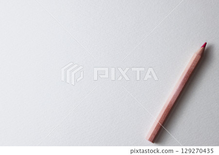 White paper and red pencil White paper and red pencil 129270435