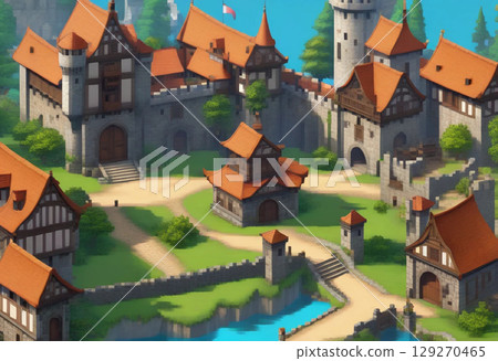像素藝術風格風景 129270465