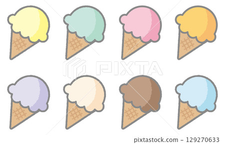 Colorful ice cream material 129270633