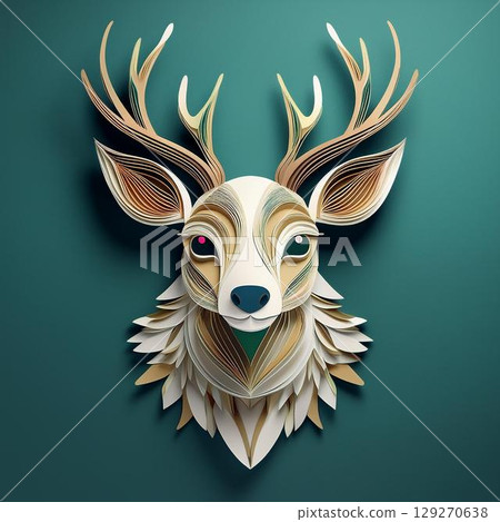 Deer wall hanging icon illustration 129270638
