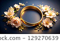 Quietly shining flowers and golden rings 129270639