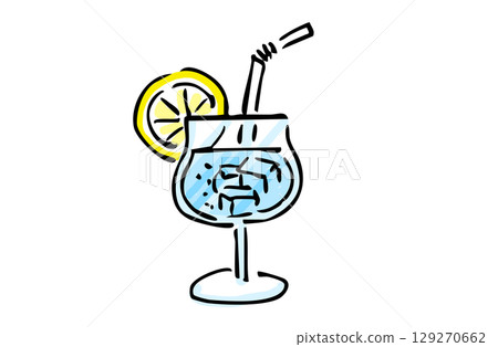 手繪彩色飲料插圖 手繪彩色飲料插圖 129270662