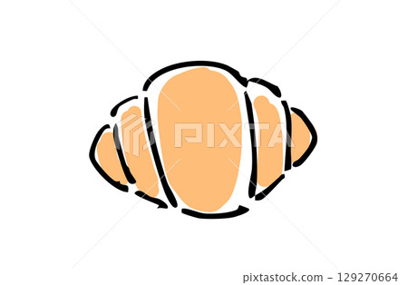 Hand-drawn color illustration butter roll Hand-drawn color illustration butter roll 129270664