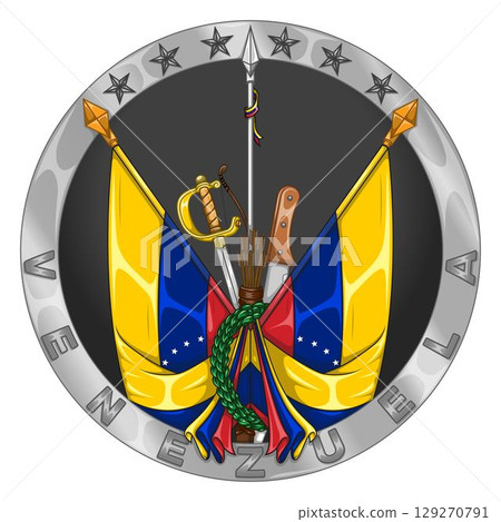 Logo with flag of the republic of Venezuela 129270791