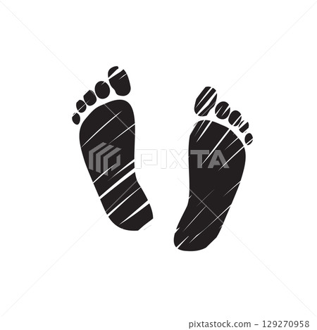 Cartoon Vector of Hand Drawn Male Shoe Print Illustration Cartoon Vector of Hand Drawn Male Shoe Print Illustration 129270958