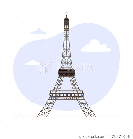 Isolated Cartoon Vector of Eiffel Tower Vector Illustration 129271006