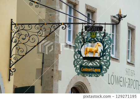 Rothenburg sign and cityscape 129271195