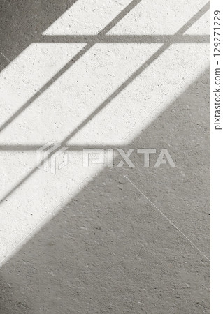 Shadow Texture on Concrete Wall with Sunlight. Minimal Abstract Background. 3d rendering. 129271229