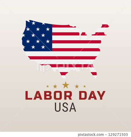USA map stars and stripes labor day 129271503