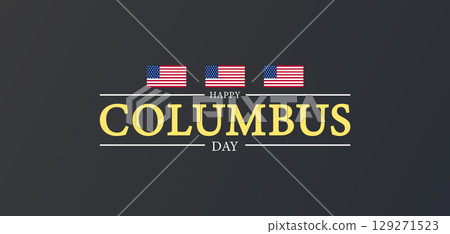 Columbus Day Festive Illustration with Stars and US Flag design 129271523