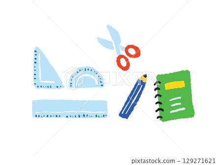 Hand-drawn cute stationery illustrations 129271621