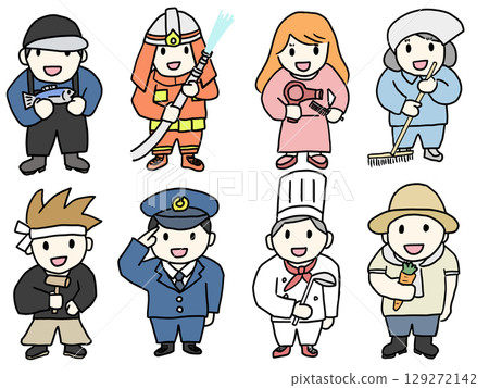 從事不同工作的人 129272142