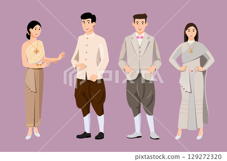 Bride and groom character set 129272320