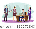 Office worker character set in modern style 129272343