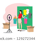 Seller character set in modern style 129272344