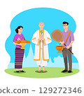 Naga ordination monkhood character set in modern style 129272346